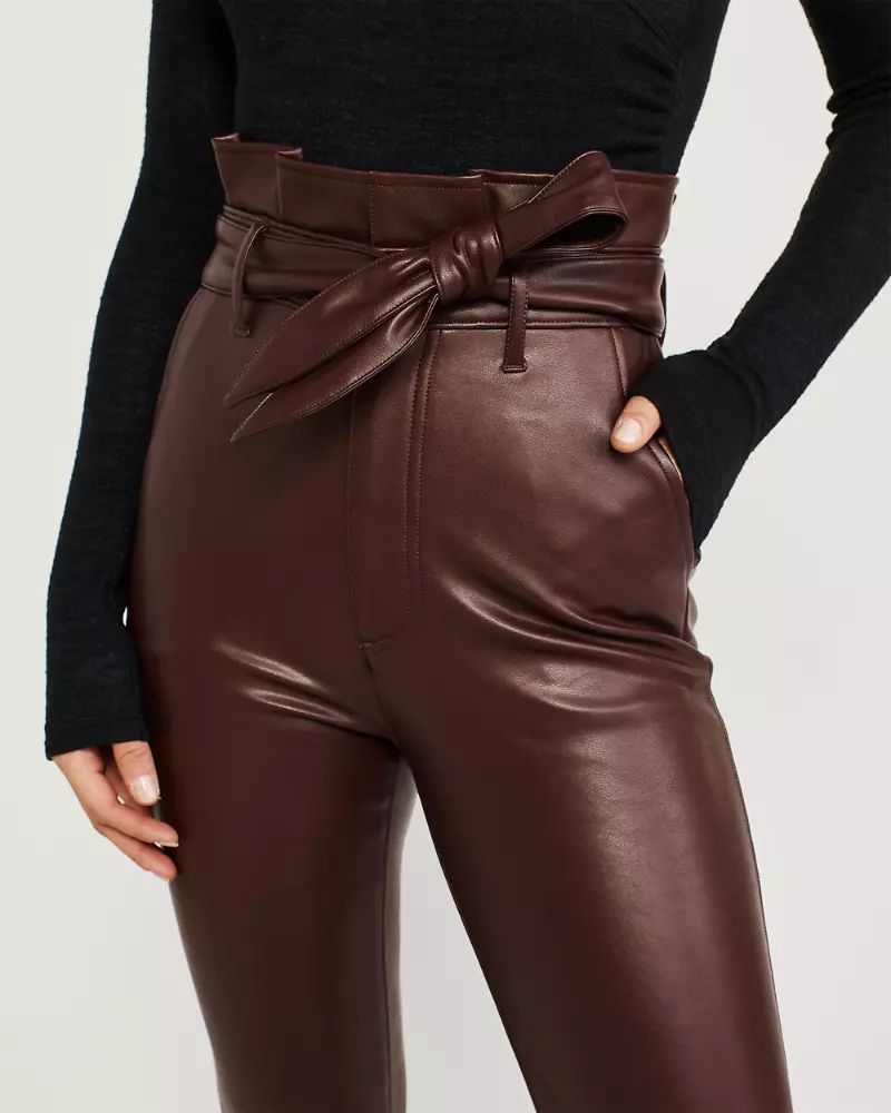 Ultra High Rise Faux-Leather Paperbag Pants | Abercrombie & Fitch US & UK