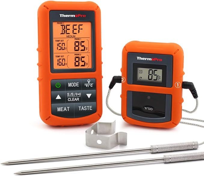 ThermoPro TP20 Wireless Remote Digital Cooking Food Meat Thermometer with Dual Probe for Smoker G... | Amazon (US)