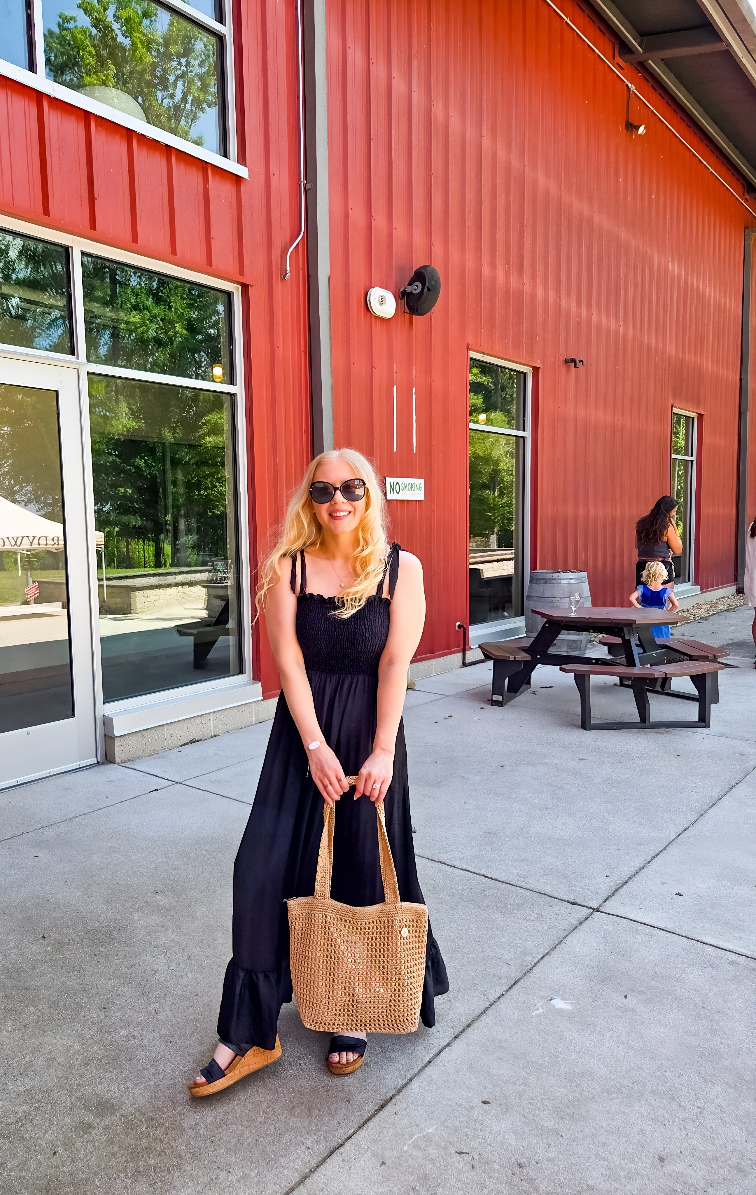 What a cute combo! I'm wearing the silky luxe smocked maxi dress from SummerSalt and a beautiful crochet bag from The Sak.🖤

#LTKFindsUnder100 #LTKSeasonal #LTKItBag