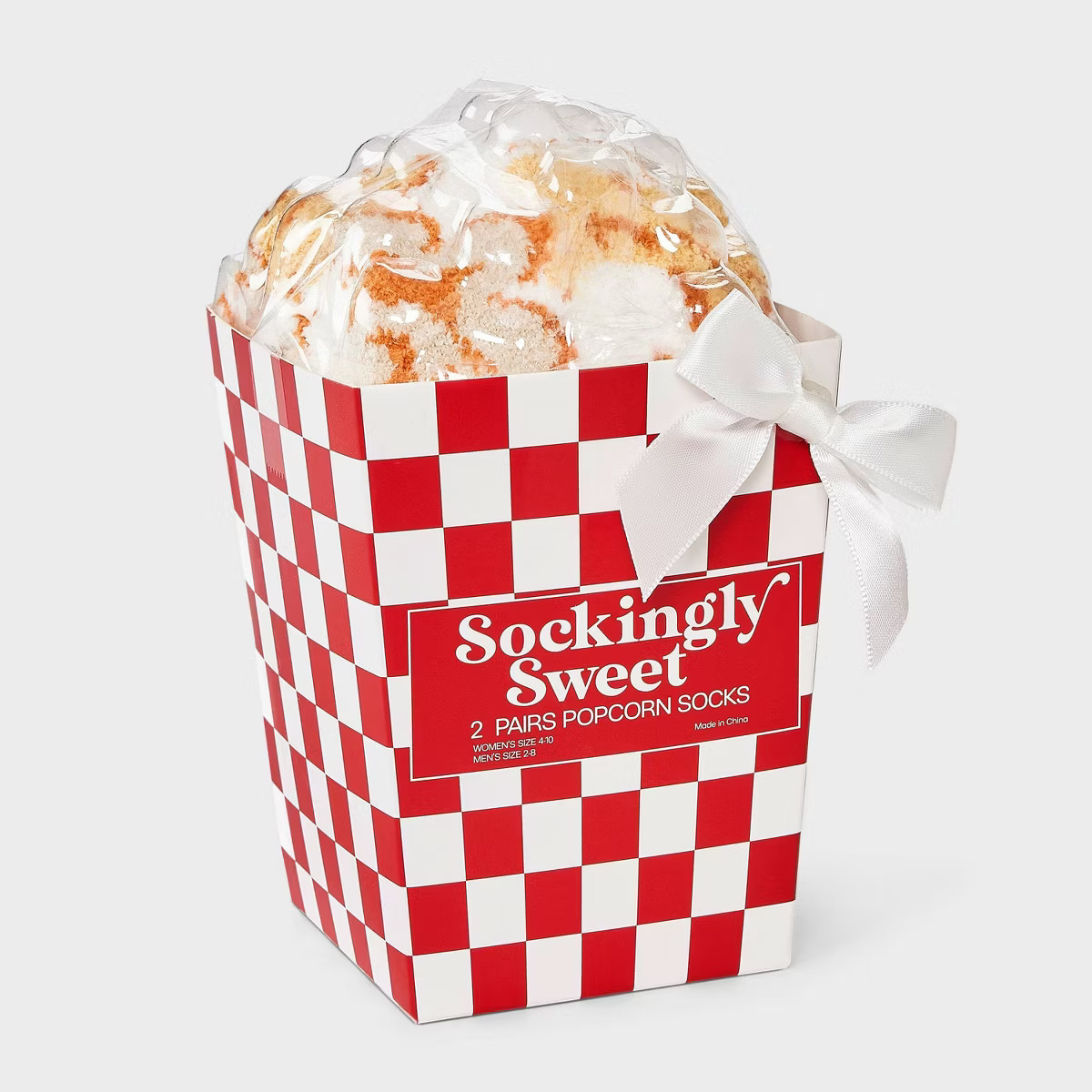 Women's Popcorn Christmas 2pk Cozy Crew Socks - Ivory/Yellow/Blue 4-10 | Target