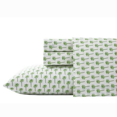 Nine Palms Palm Twin Sheet Set in Bright Green | Bed Bath & Beyond