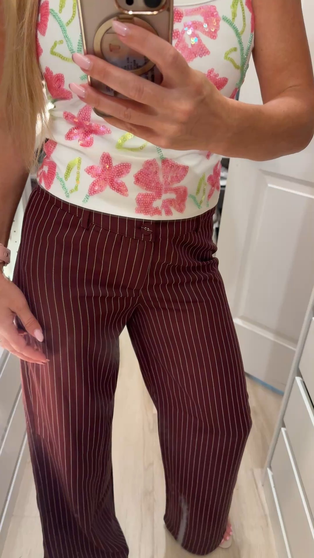 Burgundy striped Paints! Obsessed 😍 

#LTKootd #LTKFindsUnder50