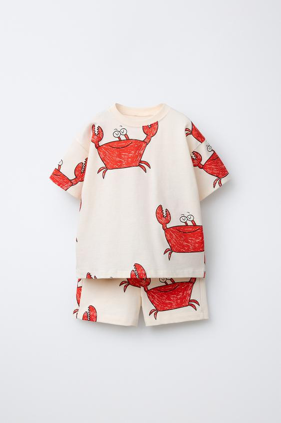 CRAB PRINT T-SHIRT AND SHORTS SET | Zara US