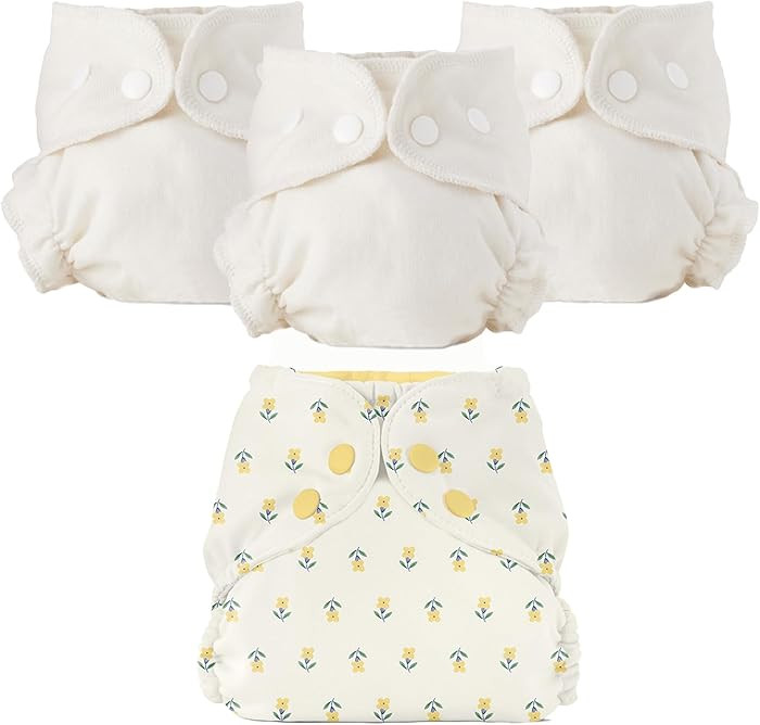Esembly Cloth Diaper Bundle Set - 3 Organic Cotton Absorbent Inners and 1 Waterproof Outer Diaper... | Amazon (US)