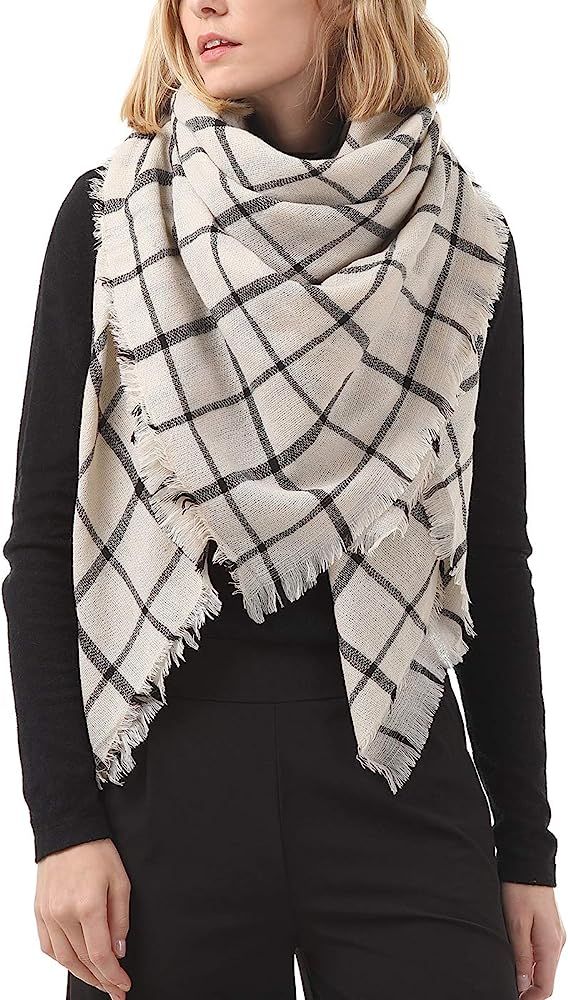 Soft Warm Tartan Plaid Scarf Shawl Cape Blanket Scarves Fashion Wrap | Amazon (US)