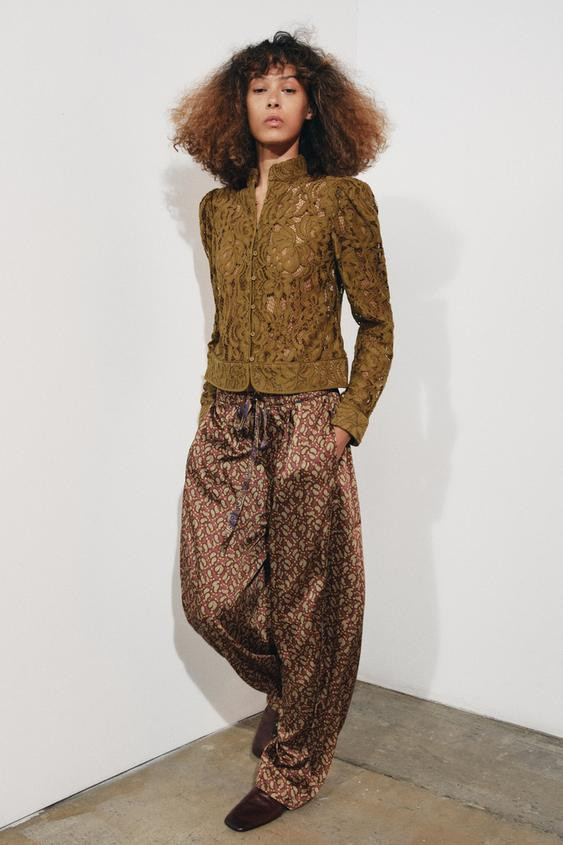 ZW COLLECTION LACE JACKET WITH BALLOON SLEEVES | Zara US