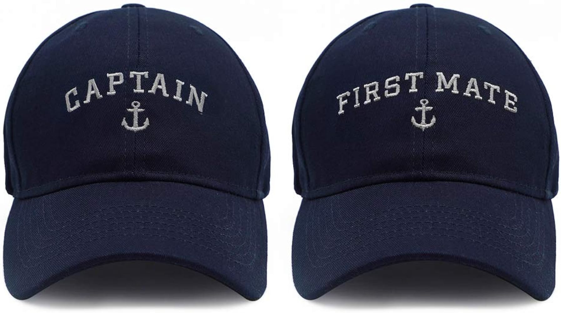 Captain Hat & First Mate | Matching Skipper Boating Baseball Caps | Nautical Marine Sailor Navy H... | Amazon (US)