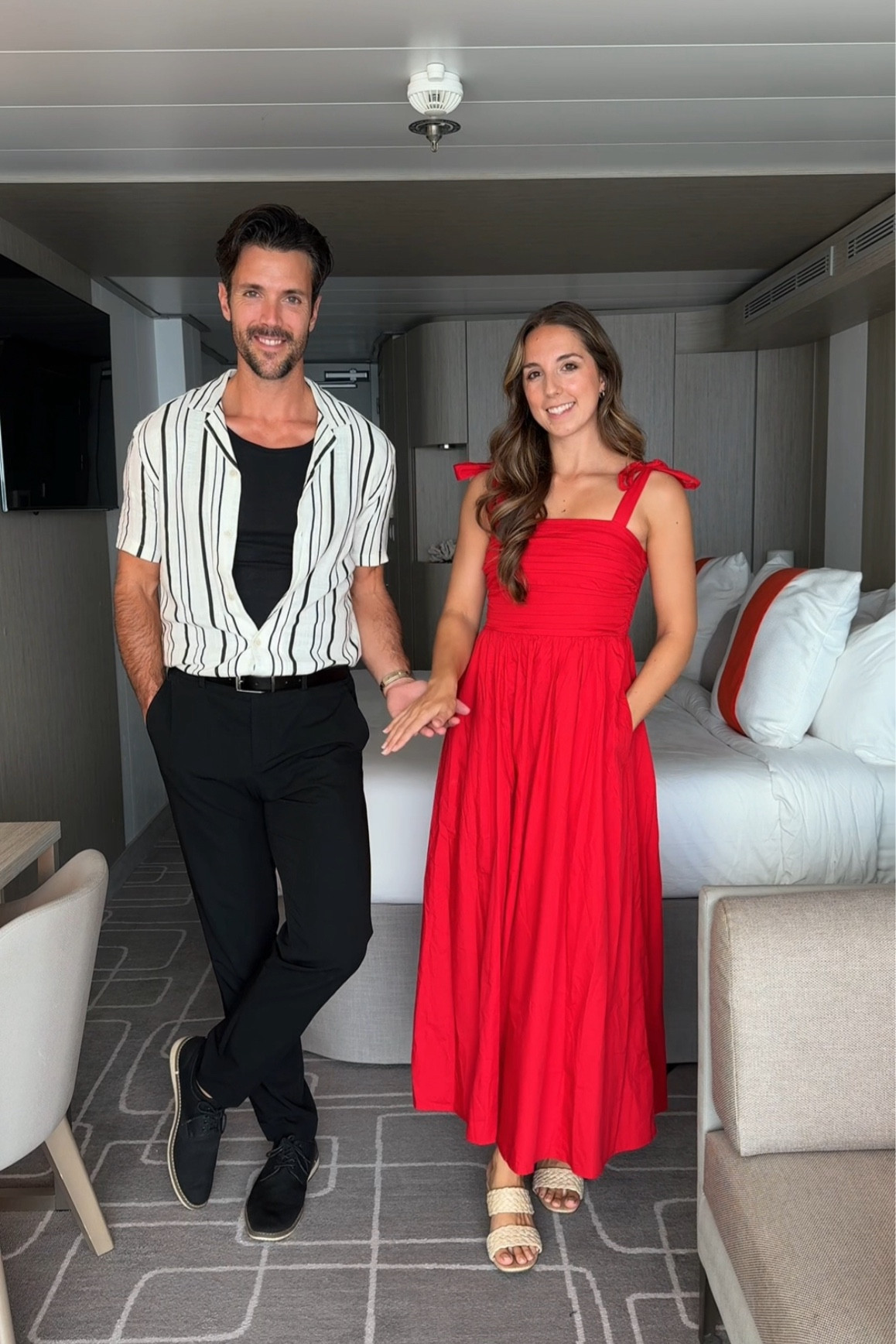 Vacation outfit inspiration from our Caribbean Cruise Getaway! 

This red Emerson Dress from Abercrombie is my go to for a more elevated look in the evening that is still comfortable and the dress has pockets! 

Jake is wearing his favorite dress pants from Abercrombie and a more casual open shirt from H&M, linking similar! 

#LTKMens #LTKTravel #LTKFindsUnder100