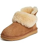 Dearfoams Women's Fireside Shearling Water Resistant Indoor/Outdoor Foldover Boot Slipper | Amazon (US)