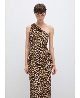 Mango Women's Asymmetrical Animal Print Dress - Macy's | Macy's