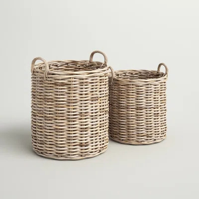 2 Piece Rattan Basket Set | Wayfair North America