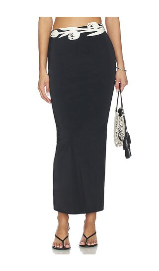 Agata Long Skirt in Black | Revolve Clothing (Global)
