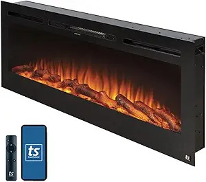 Touchstone Smart Electric Fireplace-The Sideline 50" Wide-in Wall Recessed - 30 Realistic Ember C... | Amazon (US)