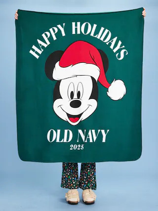 Old Navy x Disney Mickey Mouse Logo-Graphic Fleece Blanket for the Family | Old Navy (US)