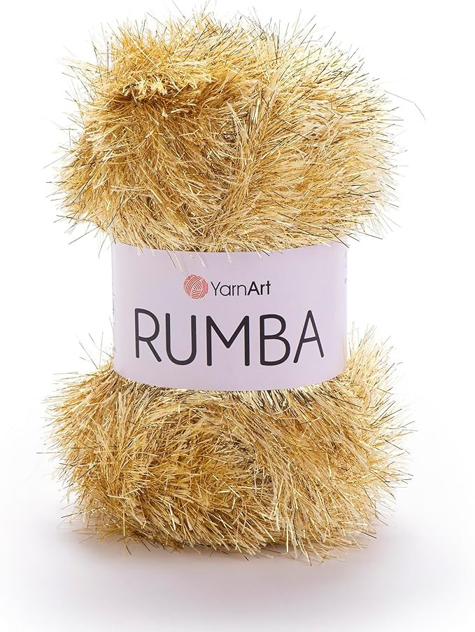 YarnArt Rumba Eyelash Fun Fur Yarn - Luxury Long Hair Yarn with Metallic Sparkle for Knitting, Cr... | Amazon (US)