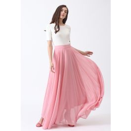 Timeless Favorite Chiffon Maxi Skirt in Pink | Chicwish