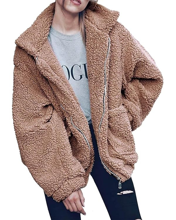PRETTYGARDEN Women's Fashion Winter Coat Sherpa Fleece Faux Fur Shearling Oversized Trendy Jacket... | Amazon (US)