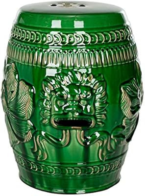 Safavieh Chinese Dragon Ceramic Decorative Garden Stool, Green | Amazon (US)