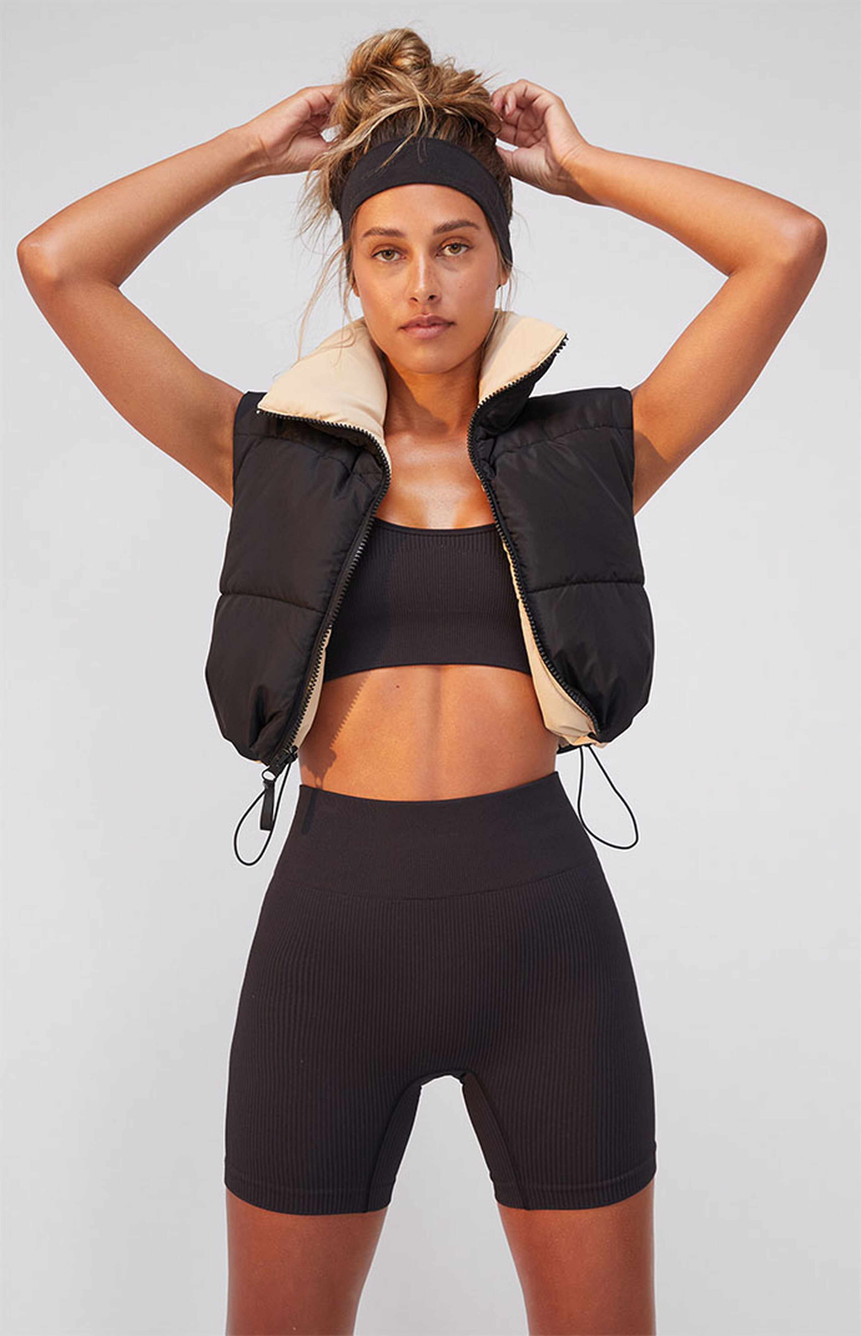 PAC 1980 Black Active Seamless Ribbed Bike Shorts | PacSun