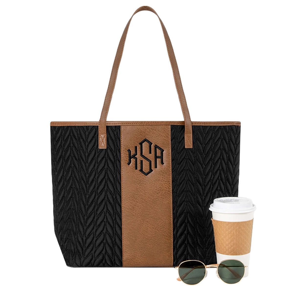 Monogrammed Quilted Travel Tote Bag | Marleylilly