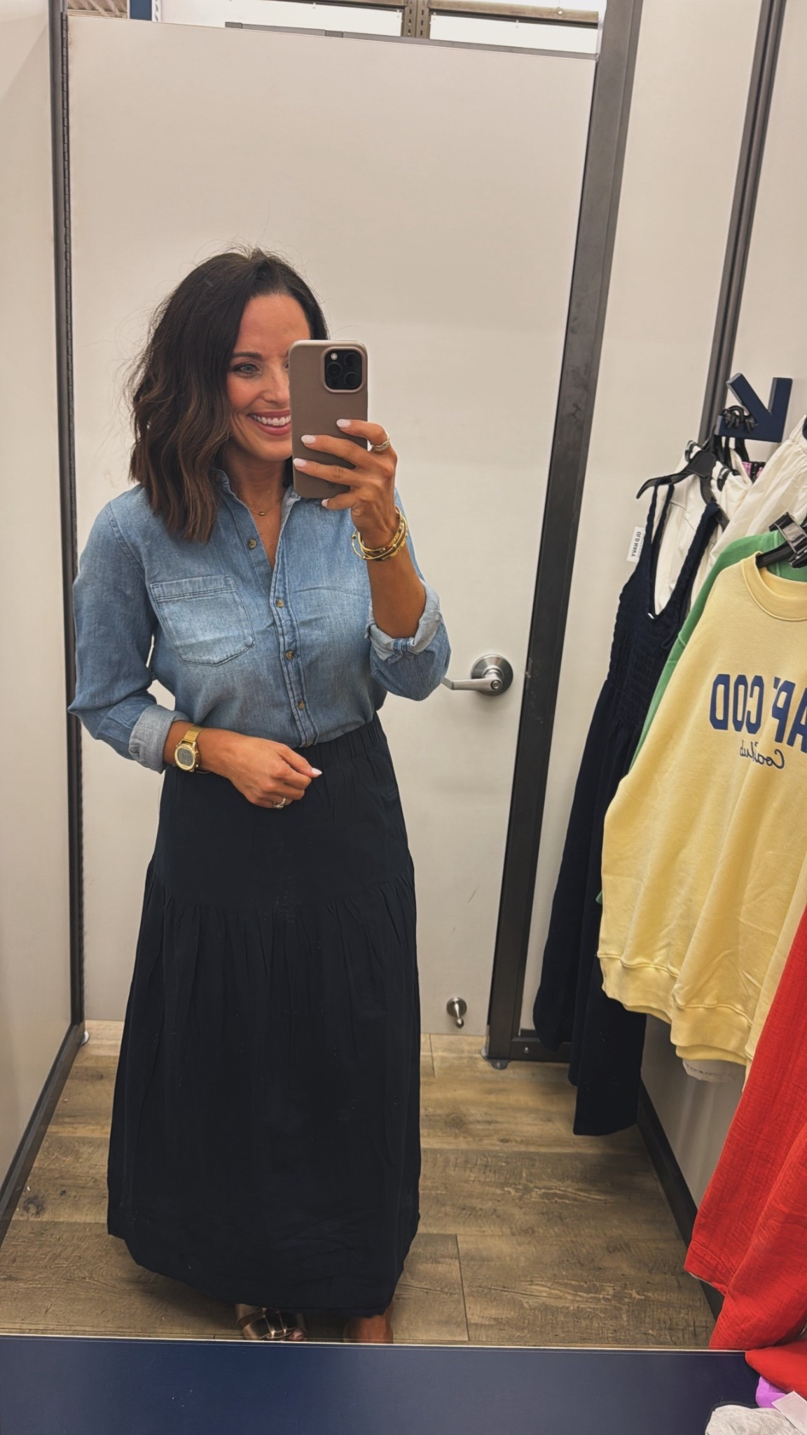 Such a classic outfit that you can wear so many ways 🤍 A denim button-up paired with a flowy navy skirt is one of those easy looks that always feels put together. Perfect for everyday, church, or dressing up with wedges.


#classicstyle #denimshirt #everydayoutfit #springstyle #effortlessstyle #casualchic #ltkstyle #ltkfinds #ltkfashion #affordablefashion #styleinspo #springoutfit

#LTKPetite #LTKWorkwear #LTKmomlife