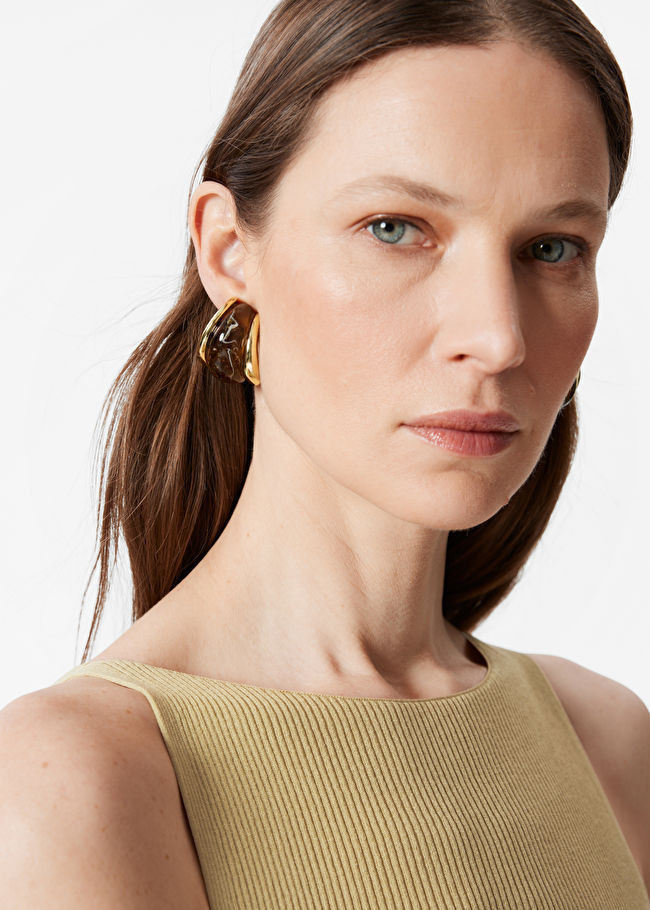 Marbled Dome Clip-On Earrings | & Other Stories - US