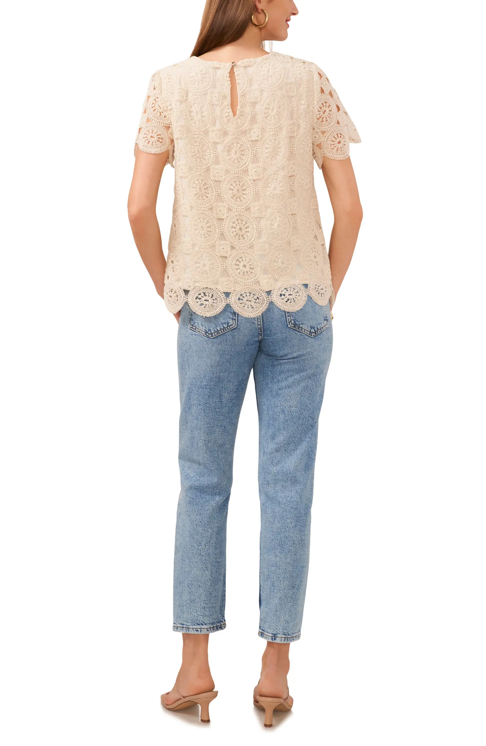 Vince Camuto Cotton Crochet Top | Nordstrom | Nordstrom