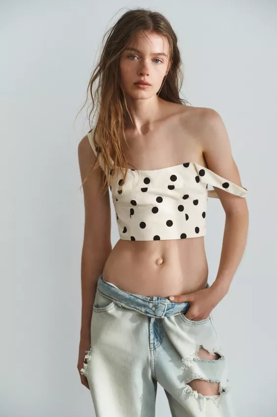 POLKA DOT CROP TOP | Zara UK