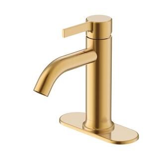 Glacier Bay Ryden Single Hole Single-Handle Bathroom Faucet in Brushed Gold HDQFS1A9277CZ - The H... | The Home Depot