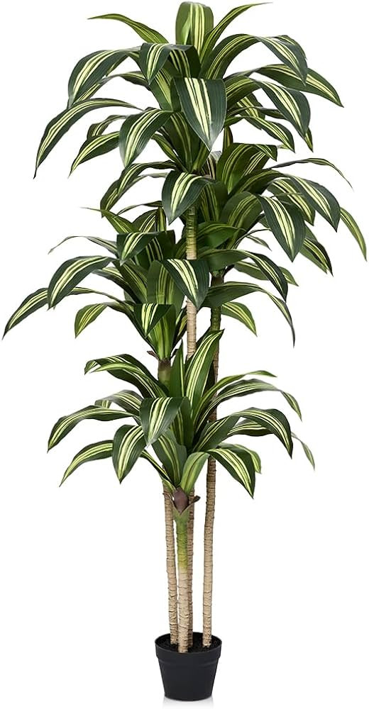 Artificial Dracaena Tree 6FT - Tall Faux Floor Plant with UV-Resistant,Artificial Plants with Lif... | Amazon (US)