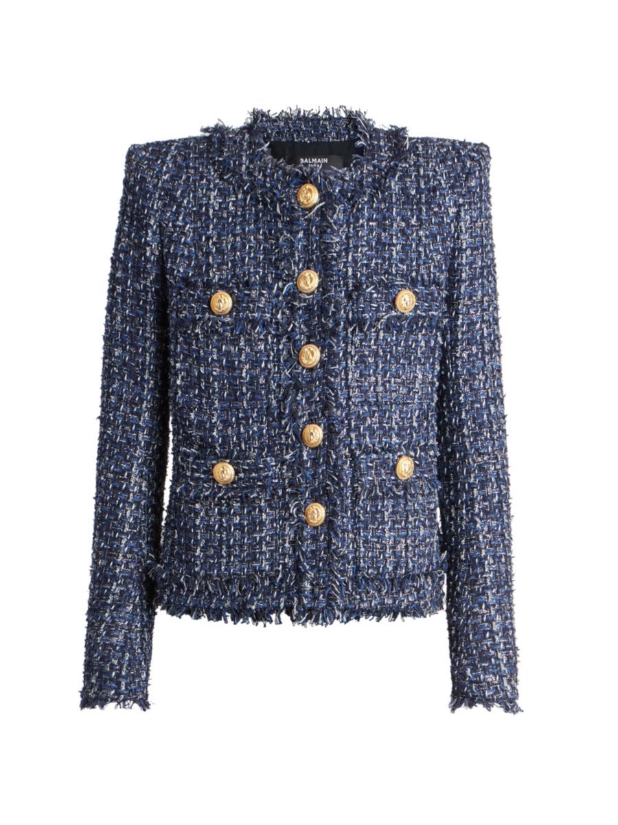 Denim Tweed Button-Front Jacket | Saks Fifth Avenue