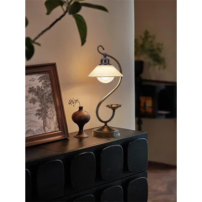 Vintage Flower Table Lamp - Dimmable Bedside Lamp With USB-C + USB-A Charging Ports | Wayfair North America