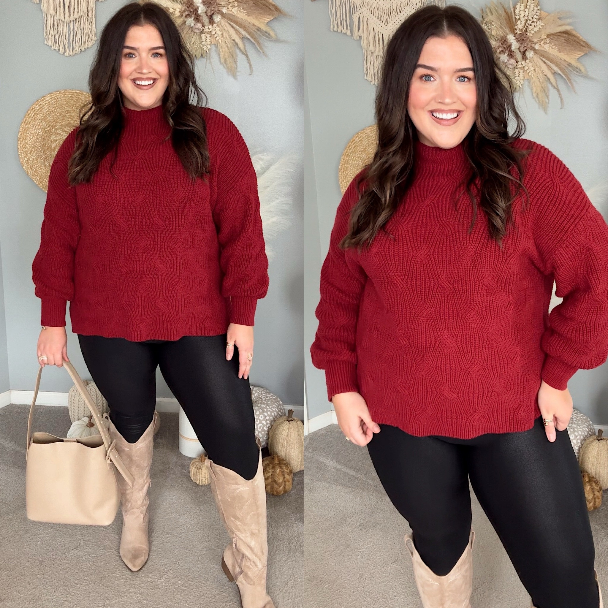 Styling Amazon sweaters for Fall 🍂 Top + faux leather leggings size XL. Cozy casual everyday style. Thanksgiving outfit inspo 

#LTKHoliday #LTKPlusSize #LTKStyleTip
