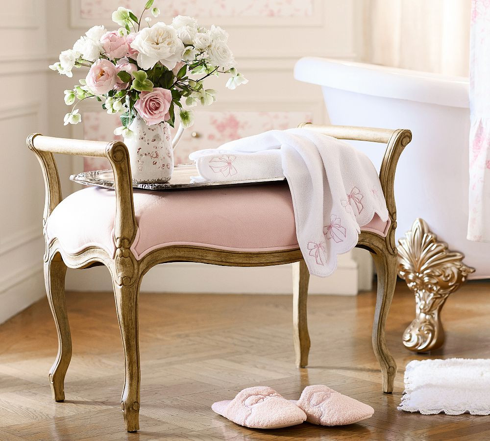 LoveShackFancy Upholstered Vanity Stool | Pottery Barn (US)