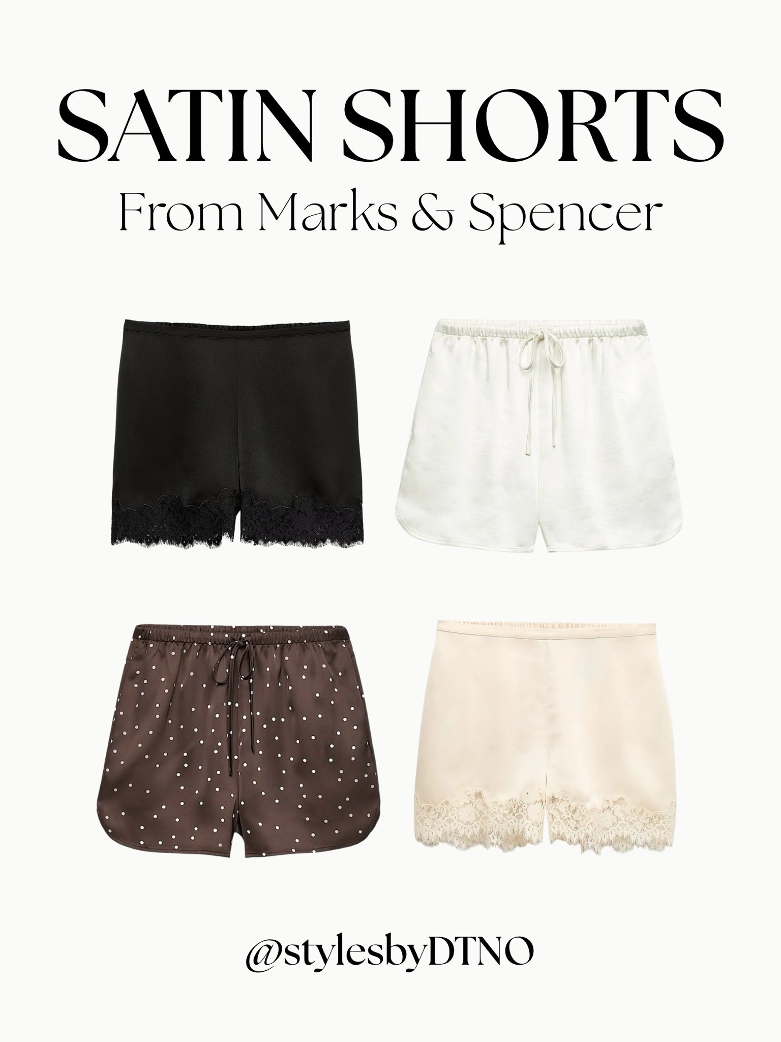 Satin shorts from Marks & Spencer’s (more options are tagged below)

Tags: Summer Fashion, New Arrivals, What To Wear, Best Sellers, Outfit Inspo, Fashion Finds 2026, Lace Trim Shorts, Vacation Outfit, Back In Stock, Neutral Fashion, Polka Dot Shorts, ASOS, Noughts & Kisses, Spring Fashion,

#LTKootd #LTKSeasonal #LTKTravel