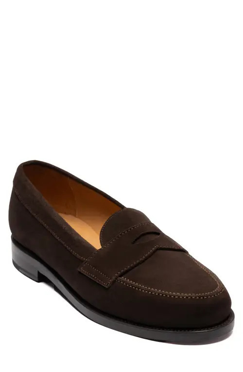 MORJAS The Ivy Penny Loafer in Brown Suede at Nordstrom, Size 10.5Us | Nordstrom