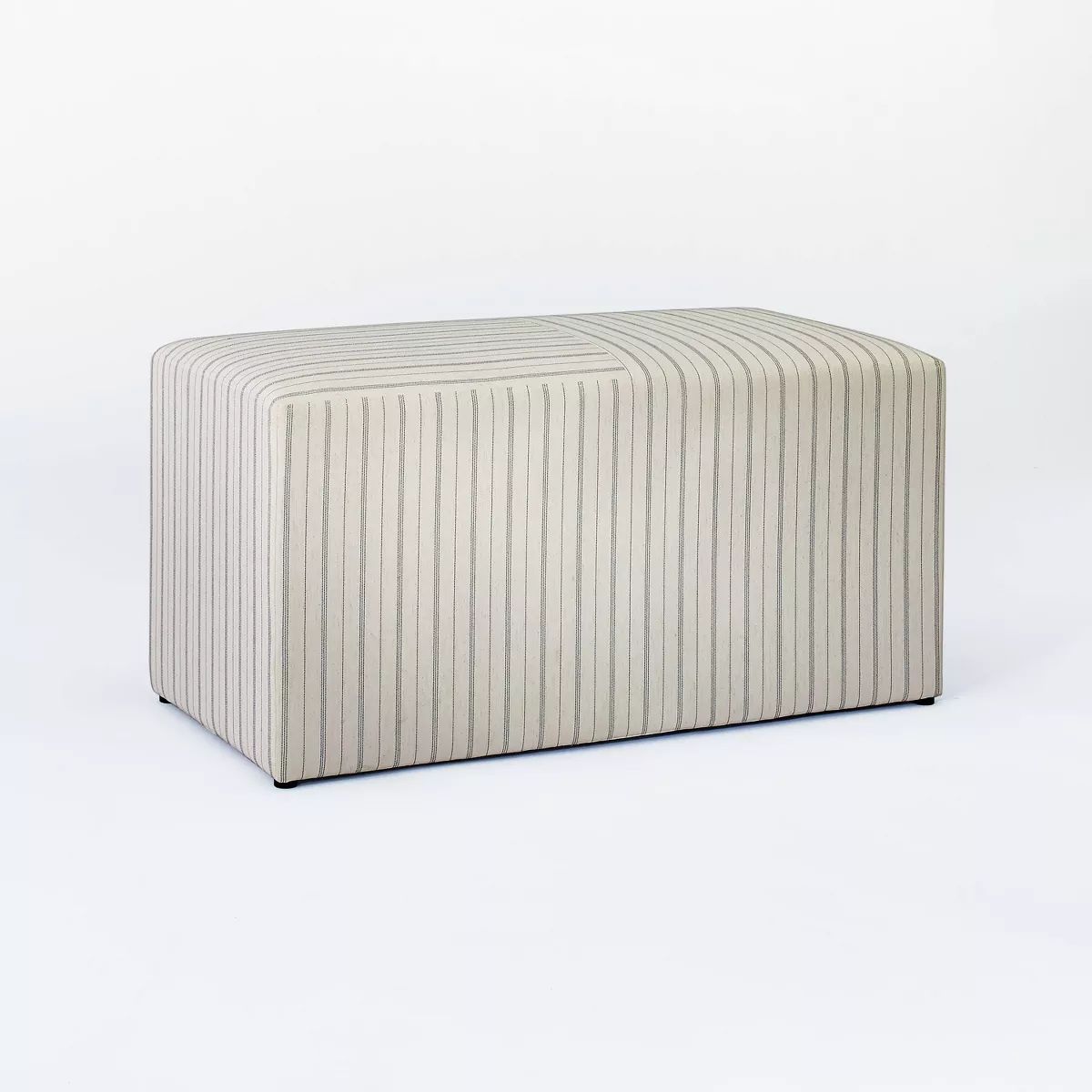 Lynwood Cube Bench Ticking Striped Blue - Threshold™ designed with Studio McGee | Target