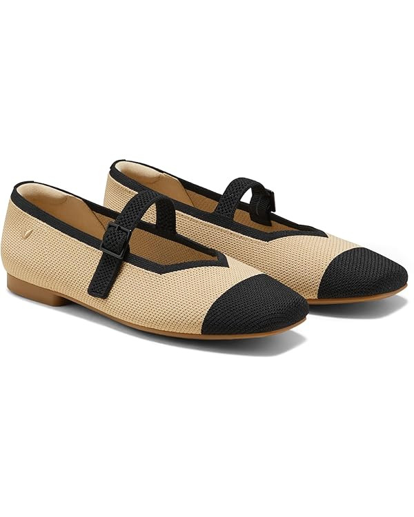 VIVAIA Margot Mary Jane Women Flat Shoes Comfortable Slip on Square-Toe Ballet Flats with Arch Su... | Amazon (US)