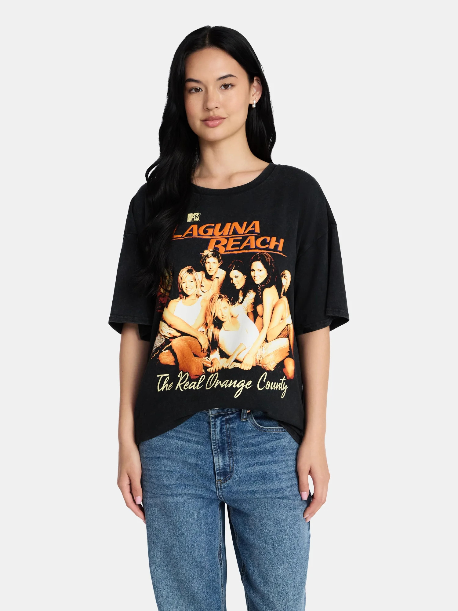 Laguna Beach Women's Oversized Graphic Tee with Short Sleeves, Sizes XXS-4X | Walmart (US)