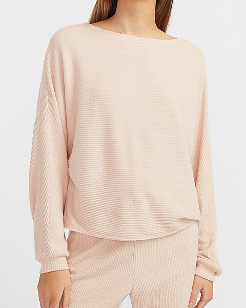 Soft Ribbed Bateau Neck Tee | Express