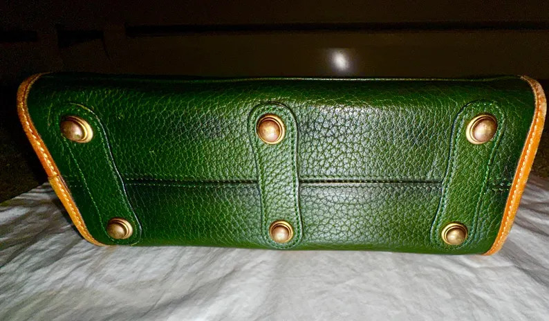 Vintage Dooney Bourke All-weather Leather Crossbody Bag • Green & British Tan • Made in USA ... | Etsy (US)