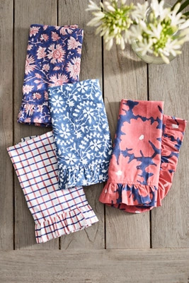 Americana Ruffle Cotton Napkins, Set of 4 | Terrain