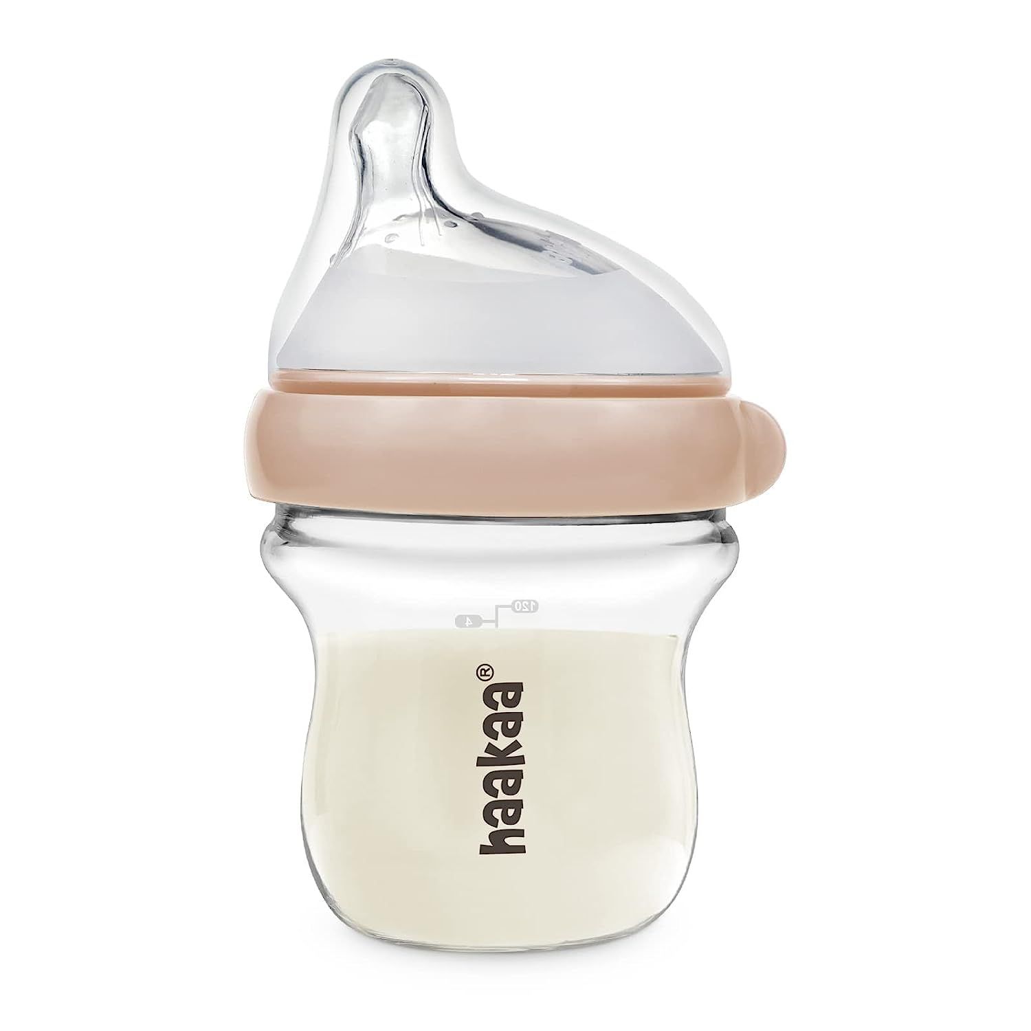haakaa Gen.3 Natural Glass Baby Bottle 4.2oz/120ml - Wide Neck, Anti-Colic Slow Flow Nipple,Easy ... | Amazon (US)