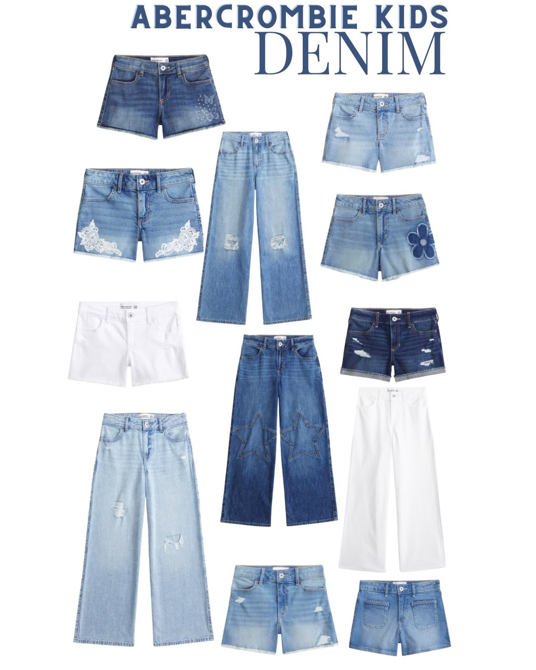 Abercrombie kids has the best denim for spring and summer!!!!! Girls jeans, girls denim, kids denim, kids denim shorts 

#LTKKids #LTKmomlife #LTKSaleAlert
