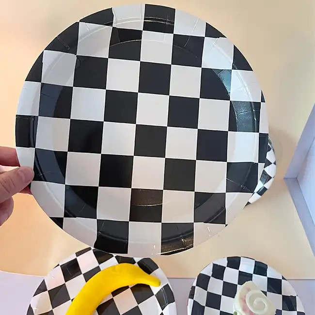 Set, Racing Themed Disposable Tableware, Black And White Checkered Birthday Party Tableware Set, ... | Temu Affiliate Program