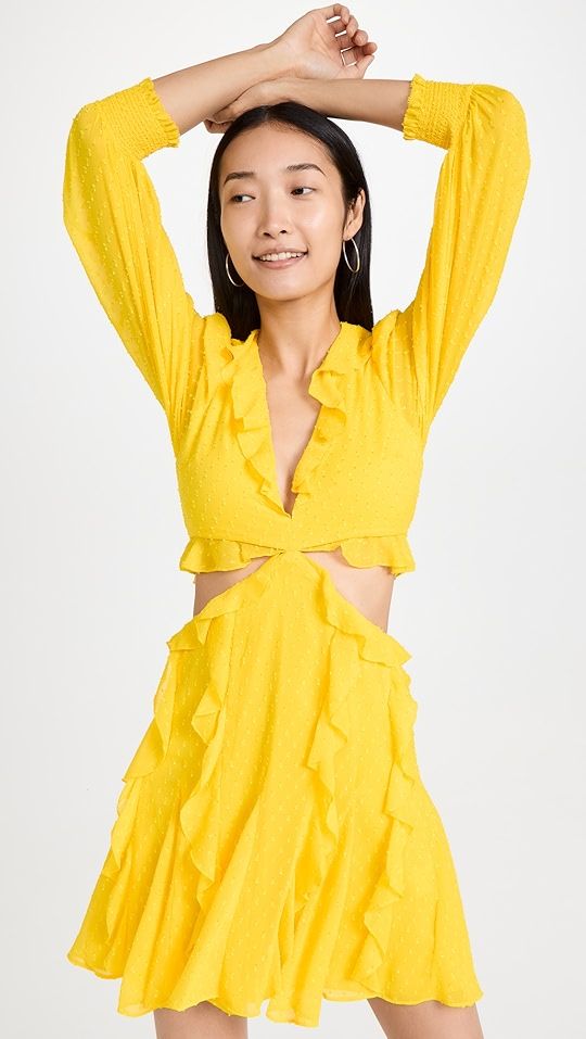 Mitzi Combo Cutout Godet Mini Dress | Shopbop