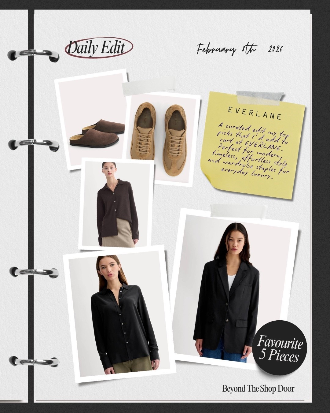 Favourite Pieces from Everlane.

I’ve always admired the brand’s focus on quality essentials, transparent pricing, and simple designs.

A curated edit of the items I’d genuinely add to cart for modern, timeless style and effortless everyday style..

1)Suede Clog — a perfect alternative to The Row Hugo
2)Ballet Sneaker — an on-trend, refined silhouette
3)Cashmere Button-Up Shirt — collared cashmere… love!
4)The Must-Have Shirt in Washable Silk — the perfect el bated wardrobe staple
5) The Oversized Blazer — another wardrobe l essential.

Also too good not to mention:
6) Cashmere Boyfriend Sweater — a true wardrobe essential
7) Everlane x Peace & Quiet Silk Bandana — scarves and bandanas are the ultimate accessory this season

#LTKOver40