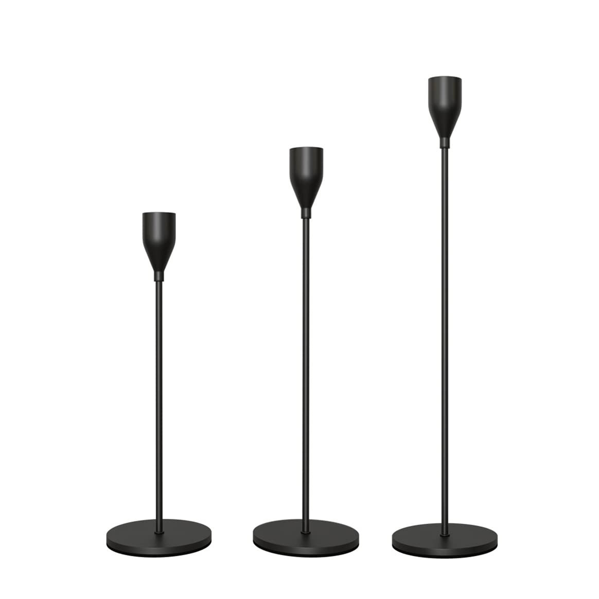 Matte Black Candle Holders for Taper Candles Set of 3，Metal Decorative Candlestick Holders for ... | Amazon (US)
