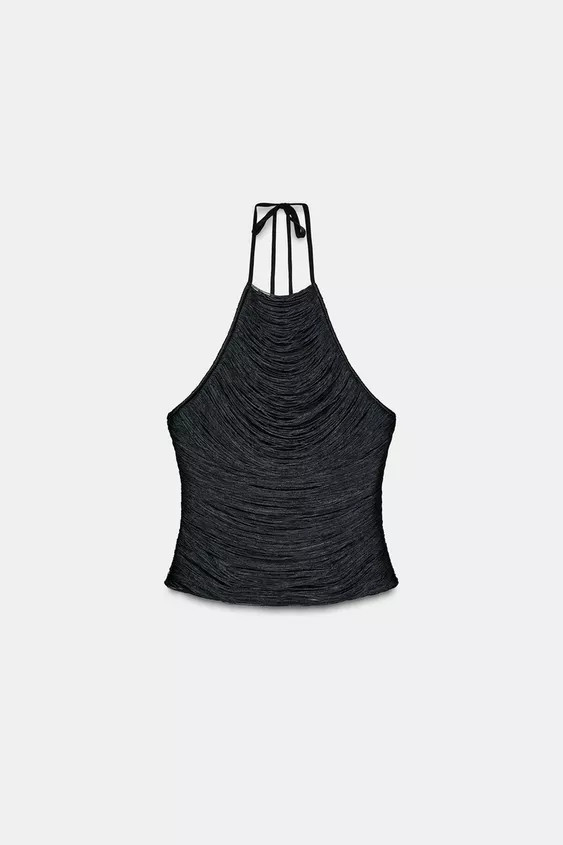 HALTER TOP WITH FRINGING | Zara UK