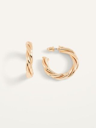 Twisted Gold-Toned Hoop Earrings For Women | Old Navy (US)